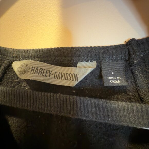 Womens Harley-Davidson Crop distressed (Black) L - Picture 3 of 3
